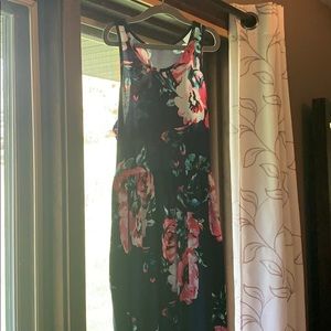 Women’s Navy Pink Floral Dress with pockets